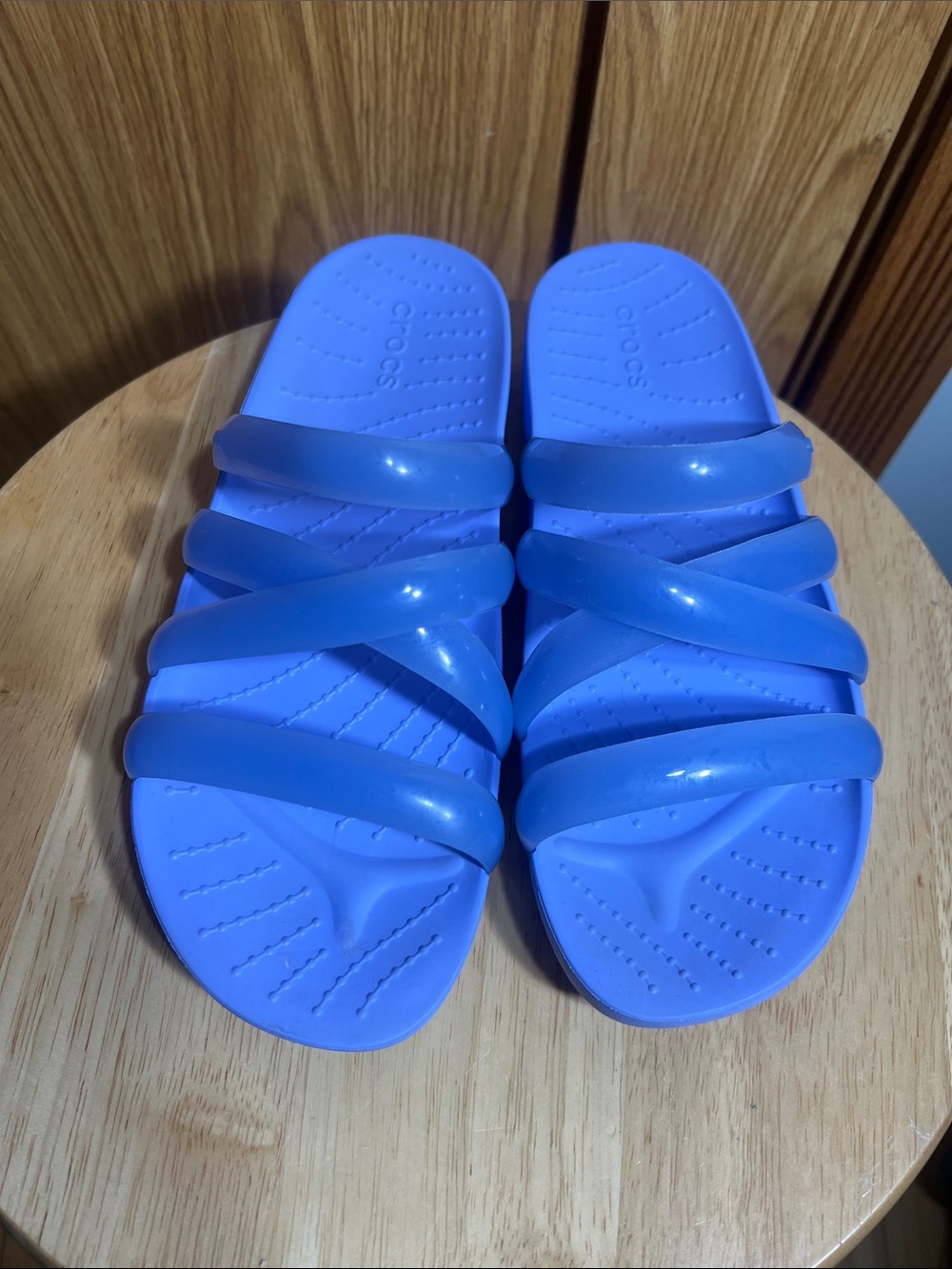 CROCS Periwinkle Blue Multi-Strap Slide Sandals